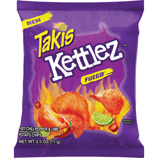 Takis Fuego Kettlez Chili Pepper & Lime Potato Chips, 71g